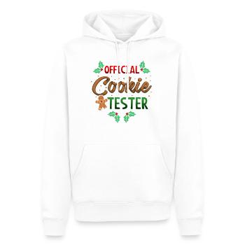 Tester Cookie officiel cadeau de Noël - Sweat à capuche Premium bio Homme - blanc - Devant - Nico (187cm)