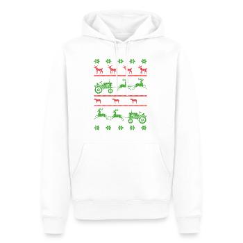 fermier tracteur laid cavalier noël - Sweat à capuche Premium bio Homme - blanc - Devant - Nico (187cm)