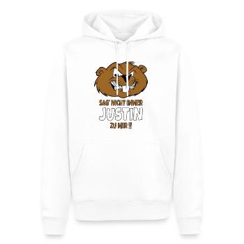 Sag nicht immer Justin zu Mir! als Geschenk - Männer Premium Bio Hoodie - Weiß - Vorne - Nico (187cm)