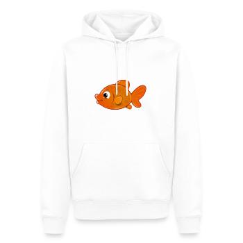 dessin mignon drôle de bande dessinée douce de poissons t-shirt - Sweat à capuche Premium bio Homme - blanc - Devant - Nico (187cm)