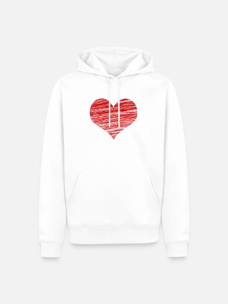 Valentine's Day - romantic heart - Men’s Premium Organic Hoodie - white
