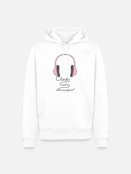 Lost in Music - Musik - Geschenk - Sänger - Sound - Herre Premium økologisk hoodie - hvid