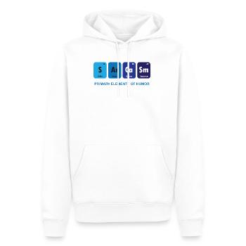 Funny - Sarkasmus - Element - Blau - Lustig - Cool - Männer Premium Bio Hoodie - Weiß - Vorne - Nico (187cm)