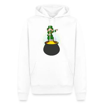 Leprechaun Drabbing drôle St Patricks Day Dab Gold - Sweat à capuche Premium bio Homme - blanc - Devant - Nico (187cm)