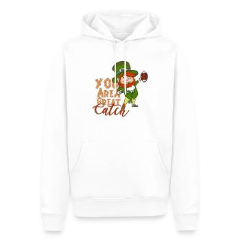 Saint-Patrick Sports Football américain cadeau - Sweat à capuche Premium bio Homme - blanc - Devant - Nico (187cm)