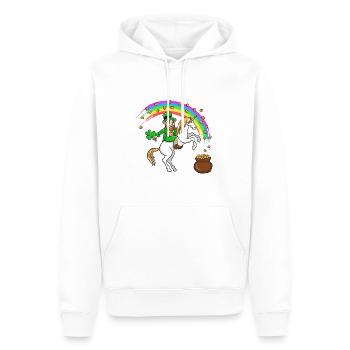 St Patricks Day Leprechaun riding unicorn - Männer Premium Bio Hoodie - Weiß - Vorne - Nico (187cm)