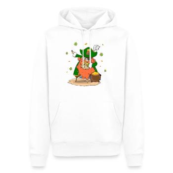 St Patricks Day Party Bier Geschenk Irland Pirat - Männer Premium Bio Hoodie - Weiß - Vorne - Nico (187cm)