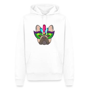 I love French Bulldog Gift Carnival - Men’s Premium Organic Hoodie - white - Front - Nico (187cm)