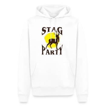 Stag Party JGA - Junggesellenabschied - Geschenk - Männer Premium Bio Hoodie - Weiß - Vorne - Nico (187cm)