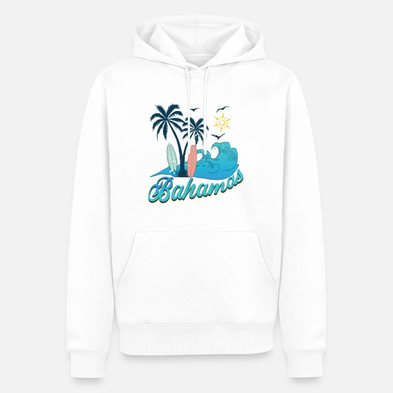 Bahamas vacances plage soleil - Sweat à capuche Premium bio Homme - blanc