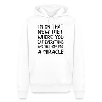 I'm on that new diet where you eat everyhting - Männer Premium Bio Hoodie - Weiß - Vorne - Nico (187cm)