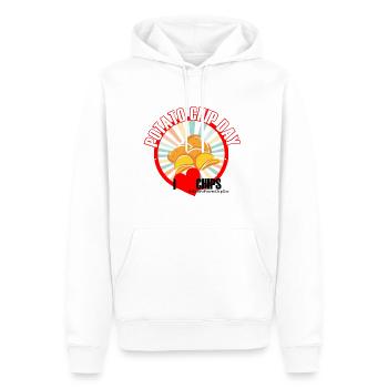 Jour Chips de pommes de terre - Sweat à capuche Premium bio Homme - blanc - Devant - Nico (187cm)