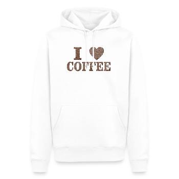 I love Coffe - Männer Premium Bio Hoodie - Weiß - Vorne - Nico (187cm)