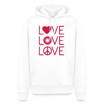 Liebe Liebe Liebe - Männer Premium Bio Hoodie - Weiß - Vorne - Nico (187cm)