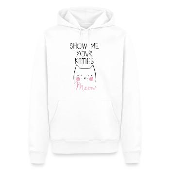 Montre-moi tes minous - Sweat à capuche Premium bio Homme - blanc - Devant - Nico (187cm)