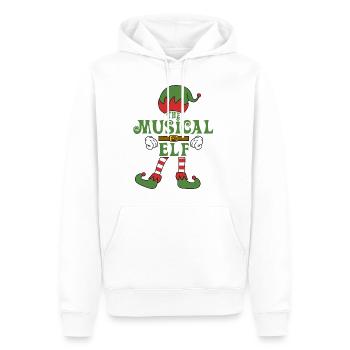 The Musical Elf Christmas Family Outfit - Men’s Premium Organic Hoodie - white - Front - Nico (187cm)