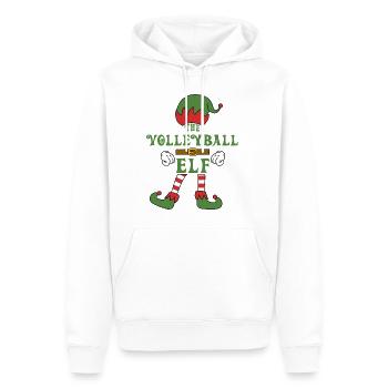 The Volleyball Elf Christmas Family Outfit - Men’s Premium Organic Hoodie - white - Front - Nico (187cm)