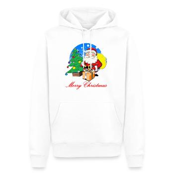 Weihnachtsmann mit Sack voller Geschenke - Männer Premium Bio Hoodie - Weiß - Vorne - Nico (187cm)