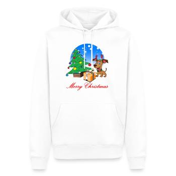 Weihnachten Merry Christmas Hund Rentier - Männer Premium Bio Hoodie - Weiß - Vorne - Nico (187cm)