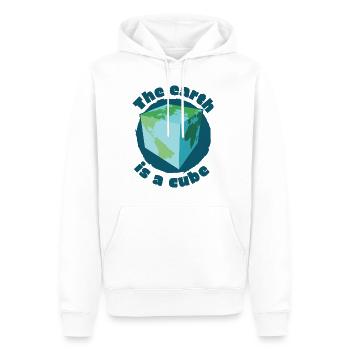 The earth is a cube - Men’s Premium Organic Hoodie - white - Front - Nico (187cm)