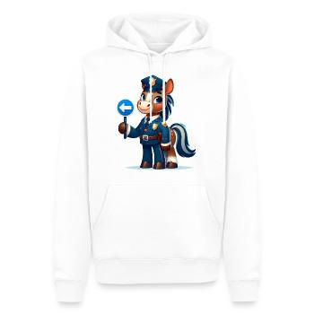 Cute Horse Police Officer - Männer Premium Bio Hoodie - Weiß - Vorne - Nico (187cm)