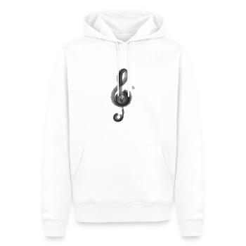 Cadeau Clef Musique - Sweat à capuche Premium bio Homme - blanc - Devant - Nico (187cm)