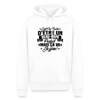 Un beau papa parfait mais ca va je gère - Sweat à capuche Premium bio Homme - blanc - Devant - Nico (187cm)