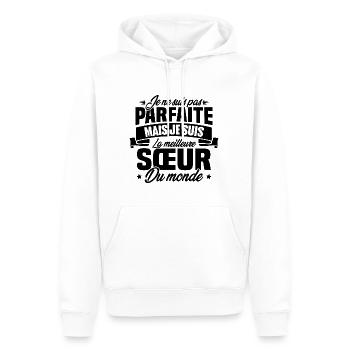 Pas parfaite mais la meilleure Sœur du monde - Sweat à capuche Premium bio Homme - blanc - Devant - Nico (187cm)