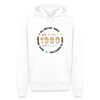Awesome seit Januar 1980 Jahrgang 44 Jahre Geburtstag - Männer Premium Bio Hoodie - Weiß - Vorne - Nico (187cm)