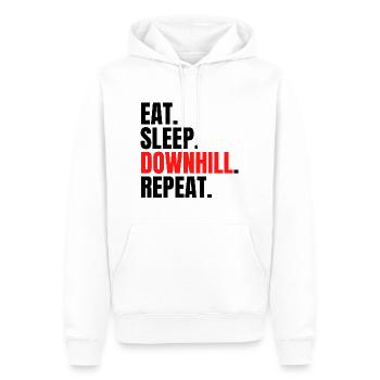 manger dormir en descente répéter - Sweat à capuche Premium bio Homme - blanc - Devant - Nico (187cm)