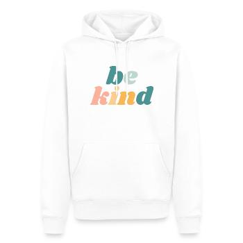 Soyez gentil - Christian - Sweat à capuche Premium bio Homme - blanc - Devant - Nico (187cm)