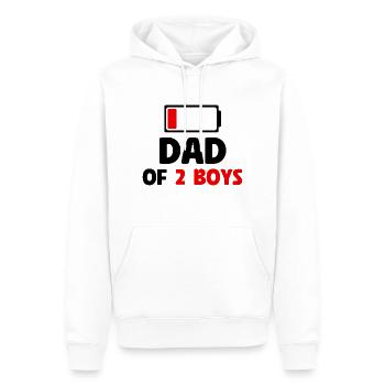 Papa de 2 garçons - Sweat à capuche Premium bio Homme - blanc - Devant - Nico (187cm)