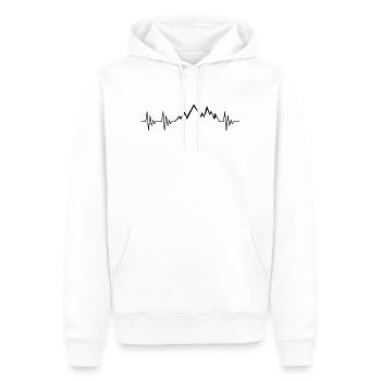 Berg Herzschlag - Männer Premium Bio Hoodie - Weiß - Vorne - Nico (187cm)
