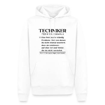 Techniker Definition - Männer Premium Bio Hoodie - Weiß - Vorne - Nico (187cm)