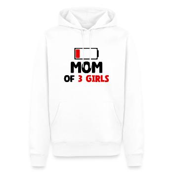 Maman de 3 filles - Sweat à capuche Premium bio Homme - blanc - Devant - Nico (187cm)