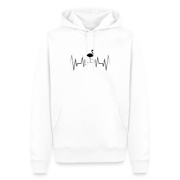 Heartbeat Flamingo Silhouette - Men’s Premium Organic Hoodie - white - Front - Nico (187cm)