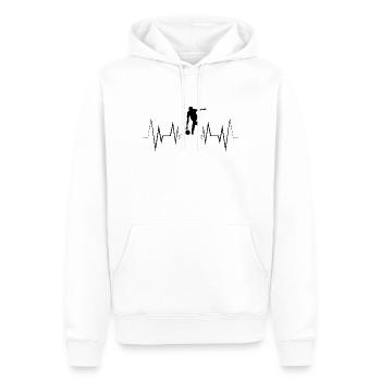 Cônes de battement de cœur Silhouette - Sweat à capuche Premium bio Homme - blanc - Devant - Nico (187cm)