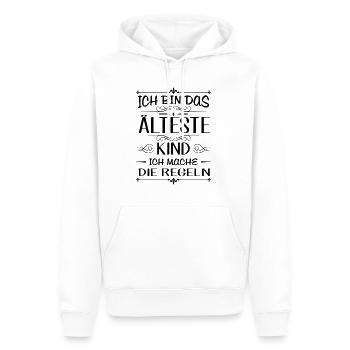 Ich bin das älteste Kind ich mache die Regeln - Männer Premium Bio Hoodie - Weiß - Vorne - Nico (187cm)