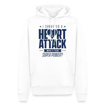 Ich habe einen Herzinfarkt überlebt Herzattacke - Männer Premium Bio Hoodie - Weiß - Vorne - Nico (187cm)