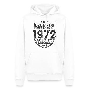 1972 Cadeau d’anniversaire Born Legends - Sweat à capuche Premium bio Homme - blanc - Devant - Nico (187cm)