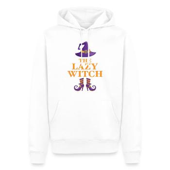 La sorcière paresseuse - Sweat à capuche Premium bio Homme - blanc - Devant - Nico (187cm)