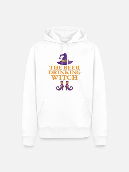 The Beer Drinking Witch - Men’s Premium Organic Hoodie - white