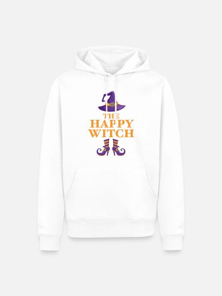 La Sorcière Heureuse - Sweat à capuche Premium bio Homme - blanc