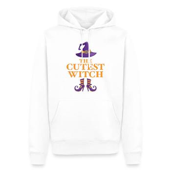 La sorcière la plus mignonne - Sweat à capuche Premium bio Homme - blanc - Devant - Nico (187cm)