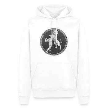 Hercule Héros grec, Bataille avec le lion - Sweat à capuche Premium bio Homme - blanc - Devant - Nico (187cm)