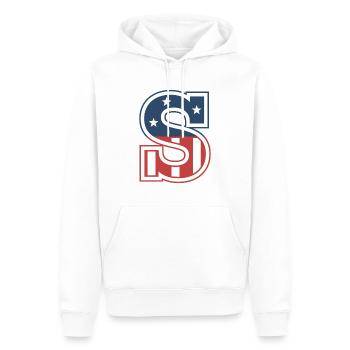 Buchstabe S USA - Männer Premium Bio Hoodie - Weiß - Vorne - Nico (187cm)