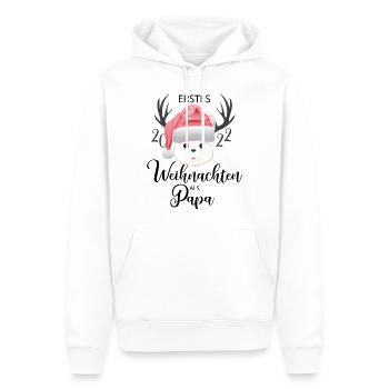 Alpaka Papa Erstes Weihnachten - Männer Premium Bio Hoodie - Weiß - Vorne - Nico (187cm)