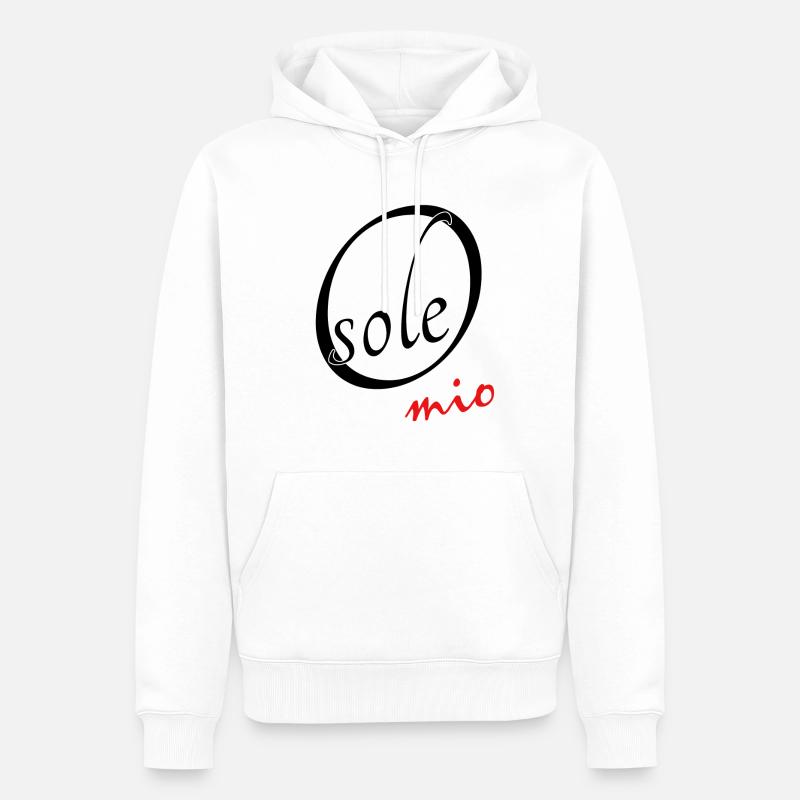 O sole mio - Männer Premium Bio Hoodie - Weiß