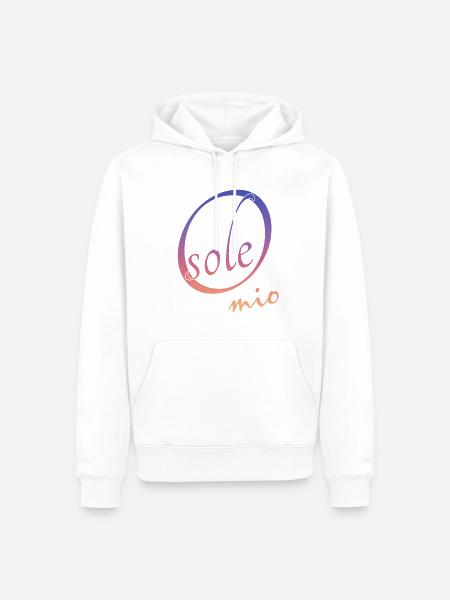O sole mio - Männer Premium Bio Hoodie - Weiß