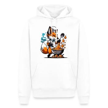 The Fox Chef - Men’s Premium Organic Hoodie - white - Front - Nico (187cm)